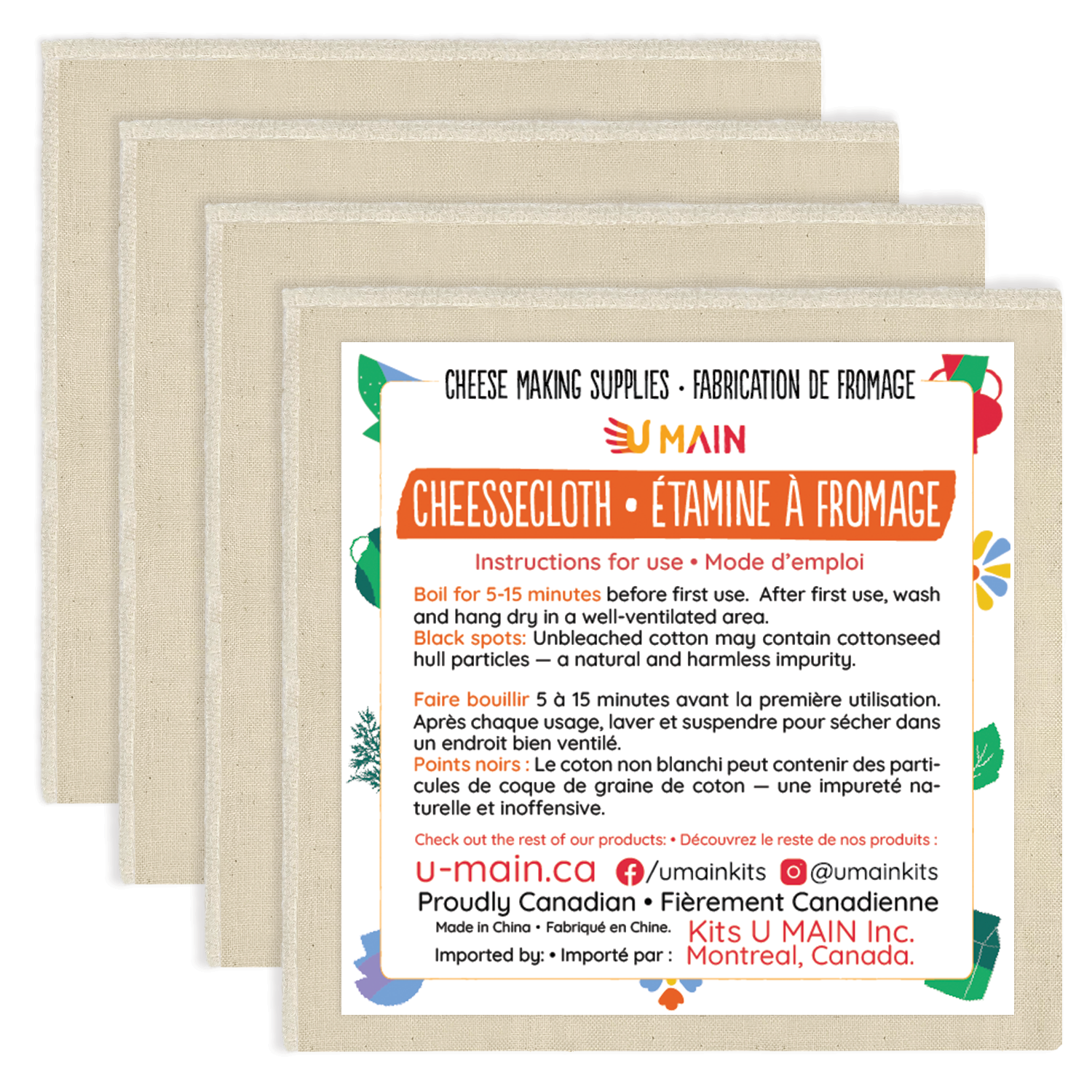 3 Cheesecloths 100% Cotton - Grade