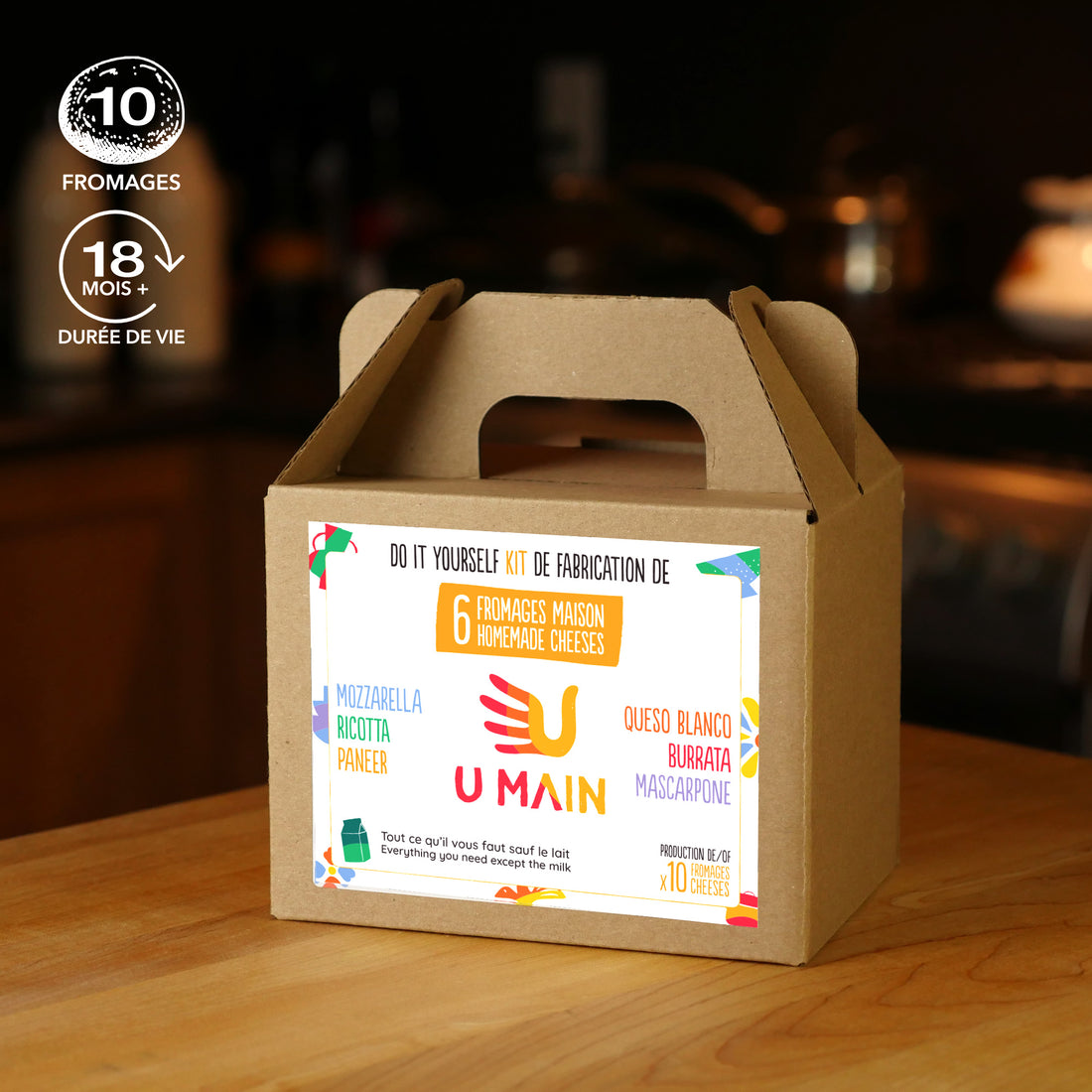 Kit pour faire du fromage maison. Fabrication de fromage artisanal U MAIN Kits. Kit 6 fromages.
