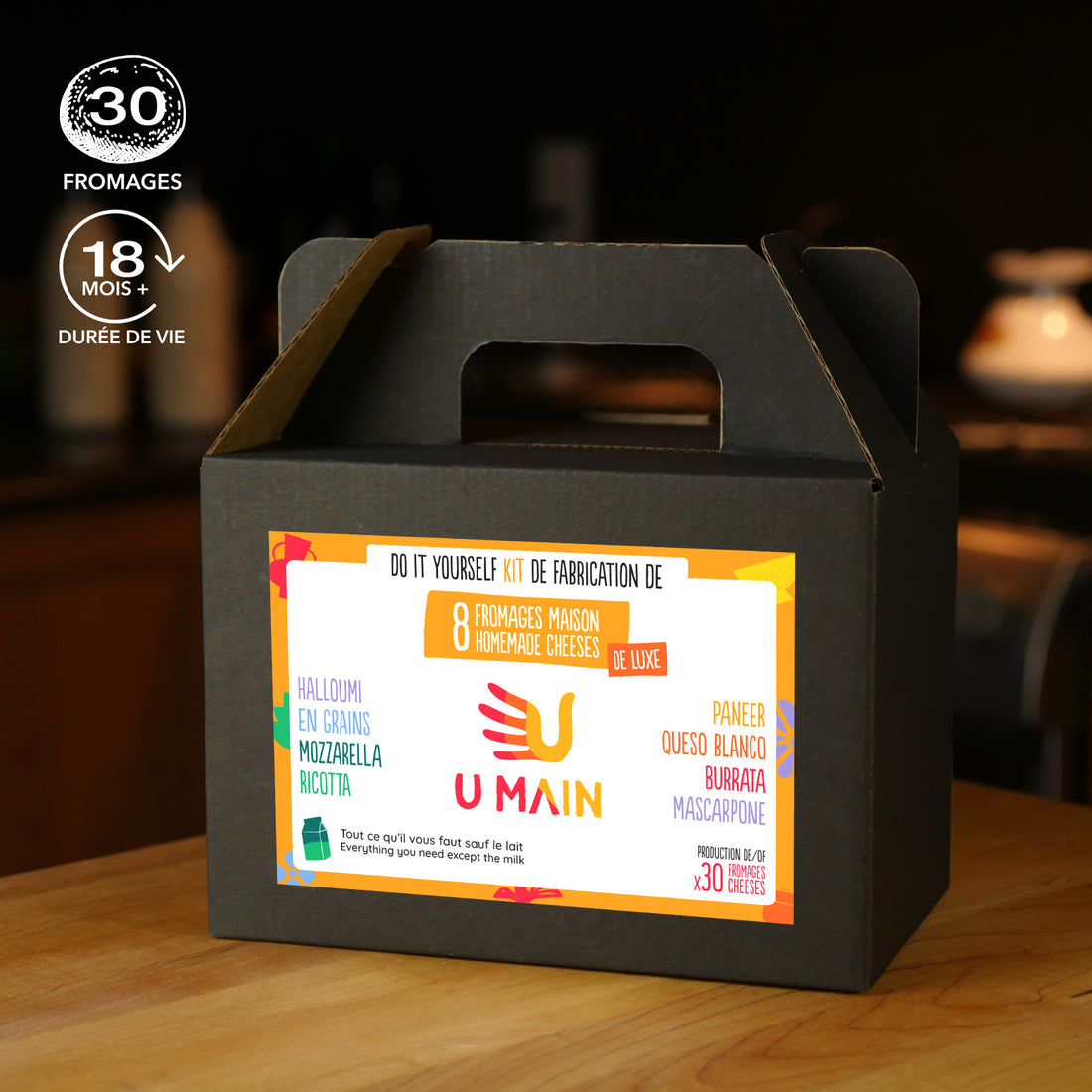 Kit pour faire du fromage maison. Kits U MAIN. Cheese making kit.