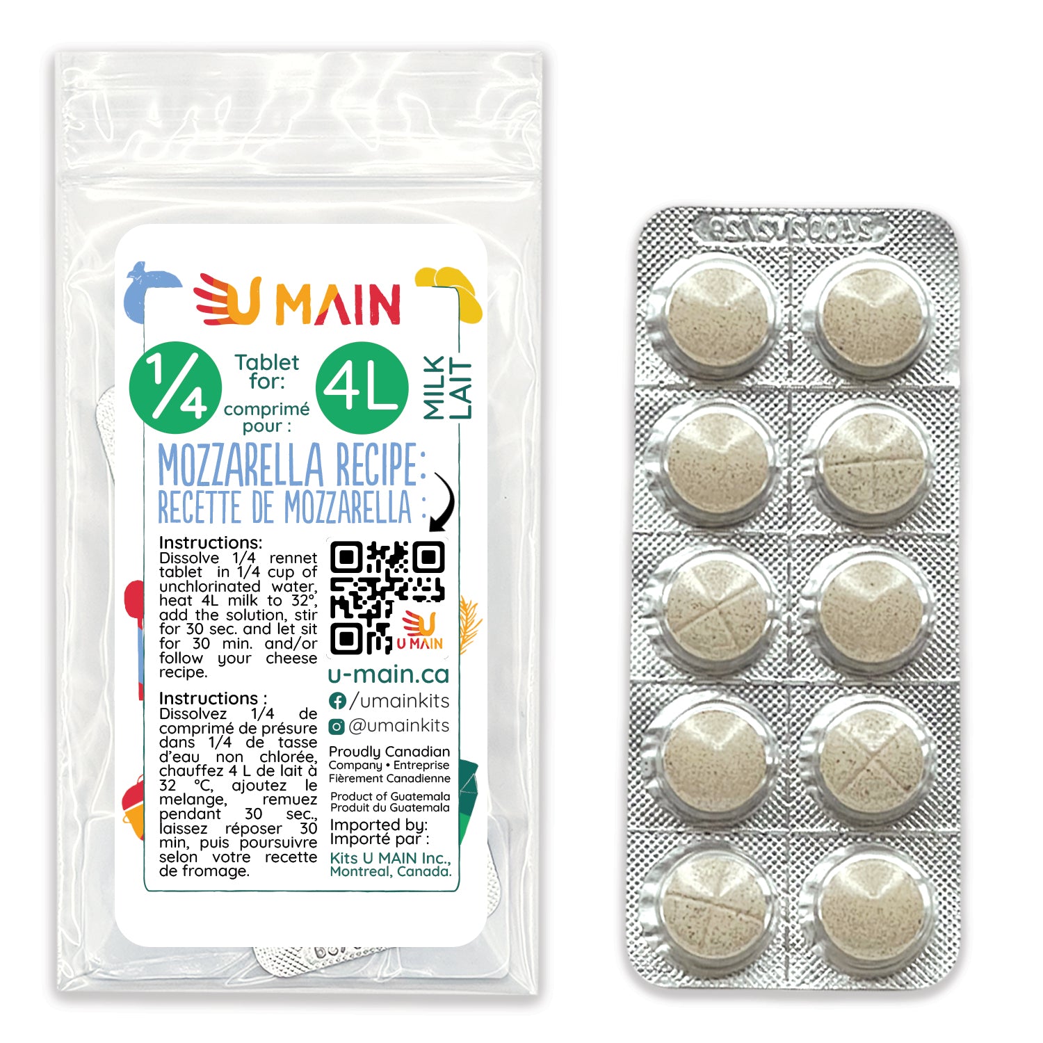 Présure Végétarienne pour faire du fromage maison | Kits U MAIN