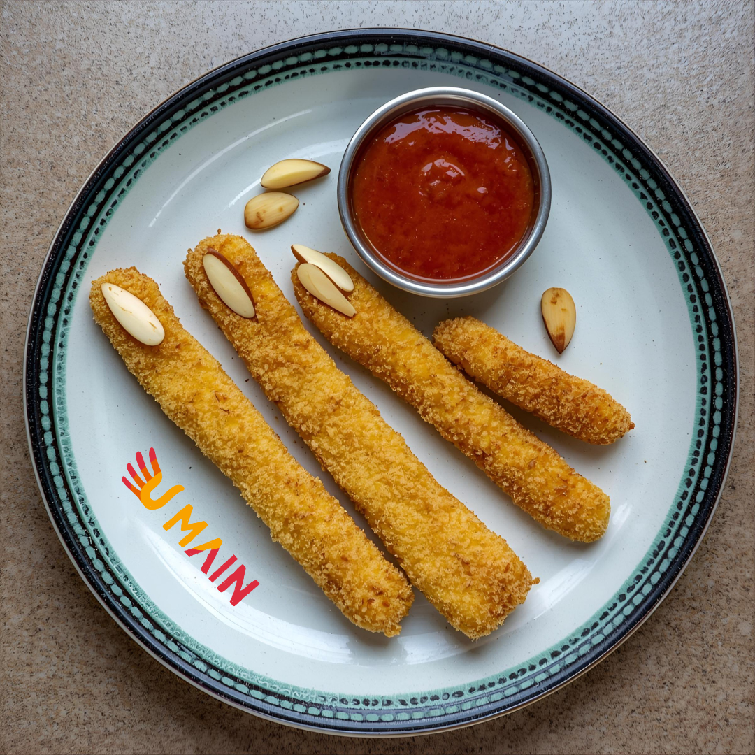 Doigts de sorcière au halloumi pané