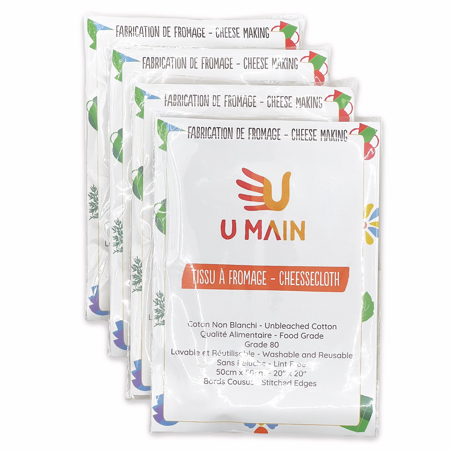 3 Cheesecloths 100% Cotton - Grade 