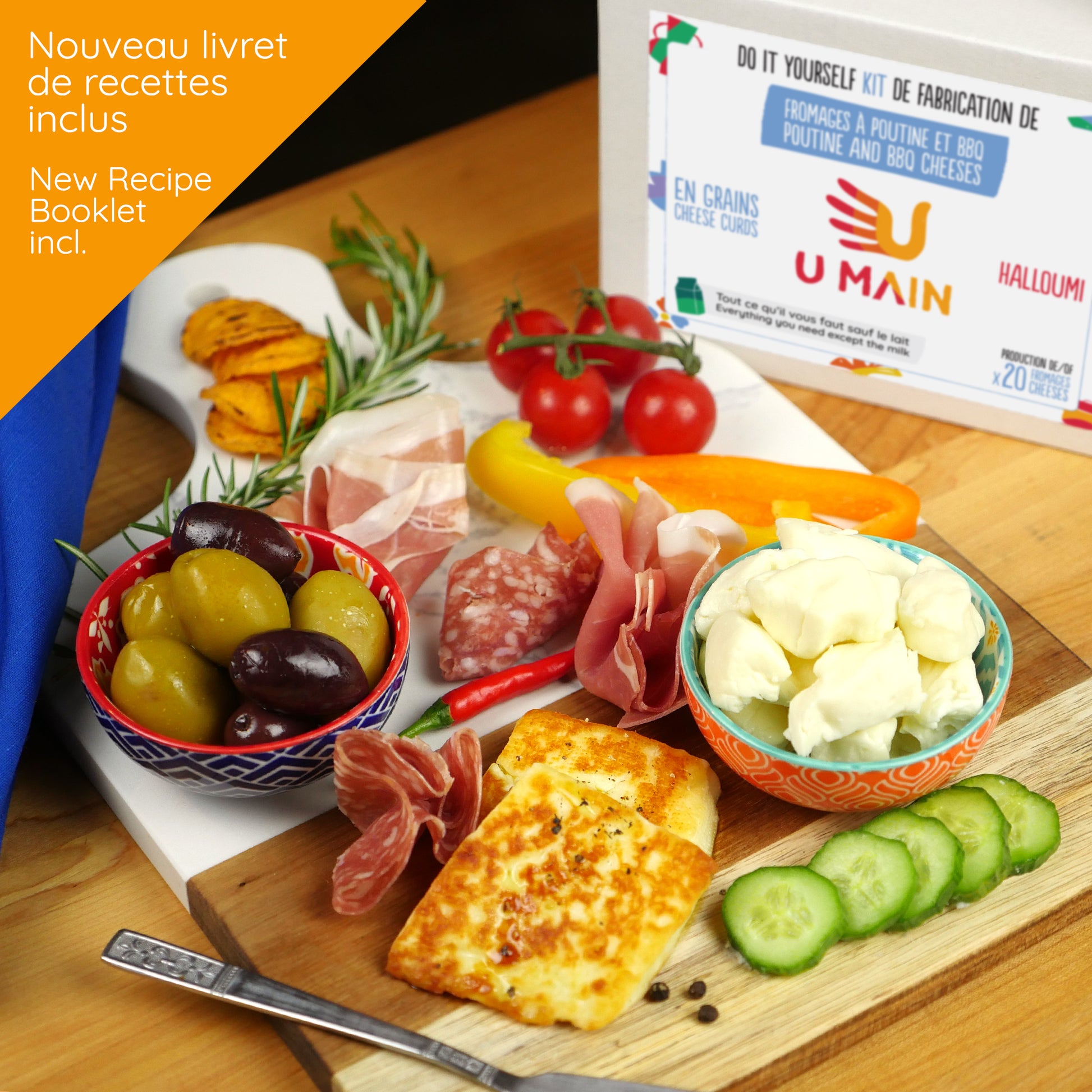 Fromage en grains maison, halloumi à fabriquer à la maison. Kits U MAIN