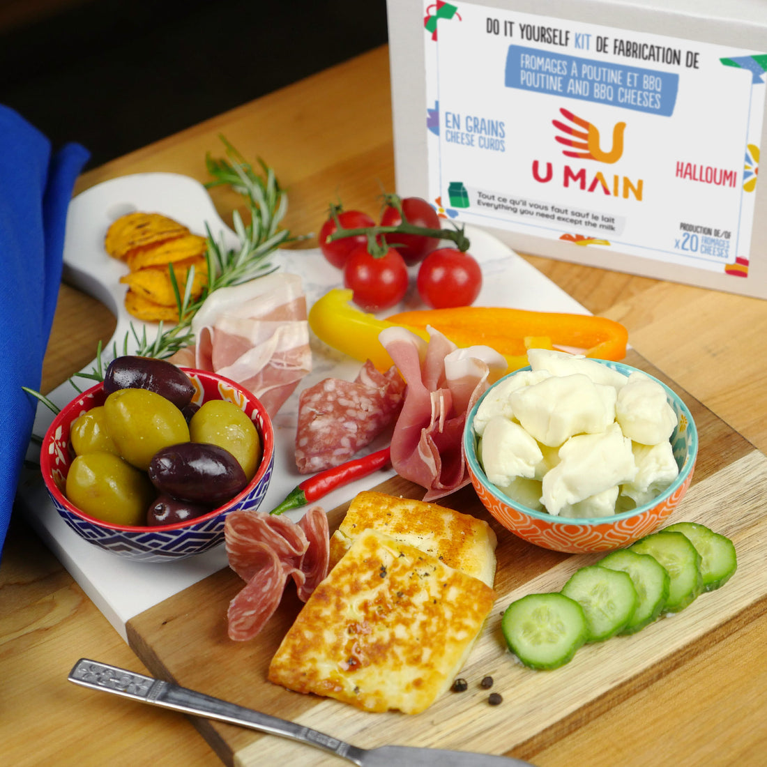 Fromage en grains maison, halloumi à fabriquer à la maison. Kits U MAIN