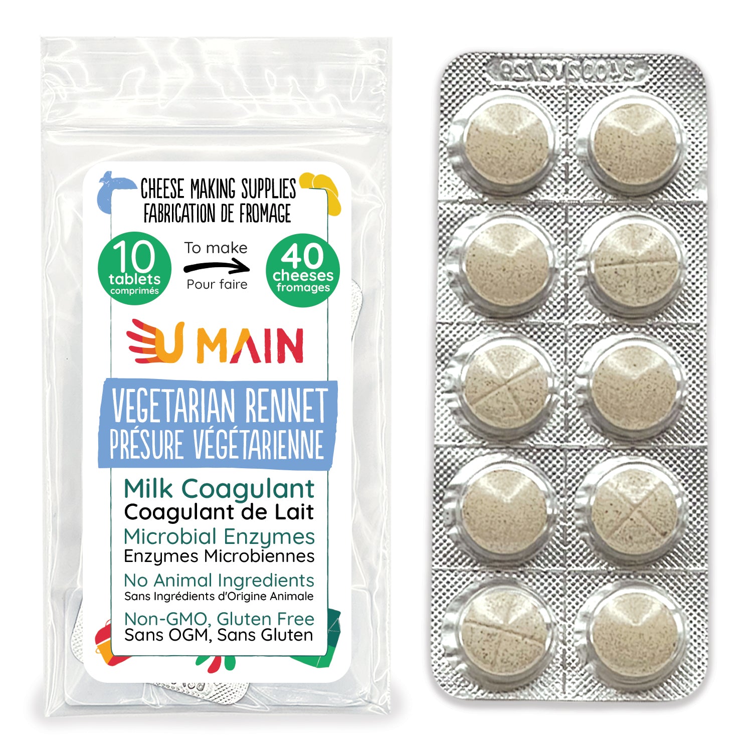 Présure végétarienne pour la fabrication de fromage maison - Kits U MAIN