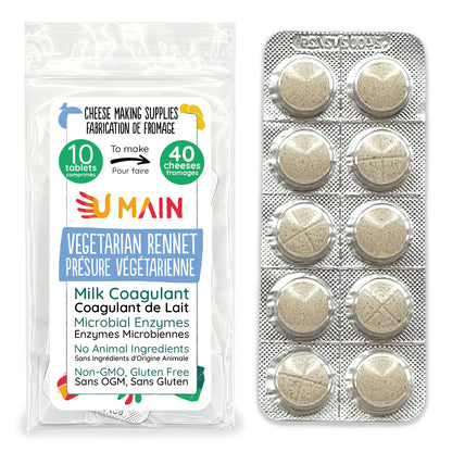 Présure végétarienne pour la fabrication de fromage maison - Kits U MAIN